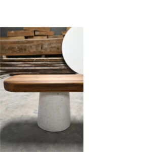 "Modern artisan bench, made in the Dominican Republic."