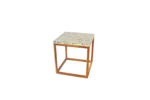 O Aux Table with solid concrete top and solid wood frame, classic contemporary design by Gola Home, handcrafted in the Dominican Republic.
